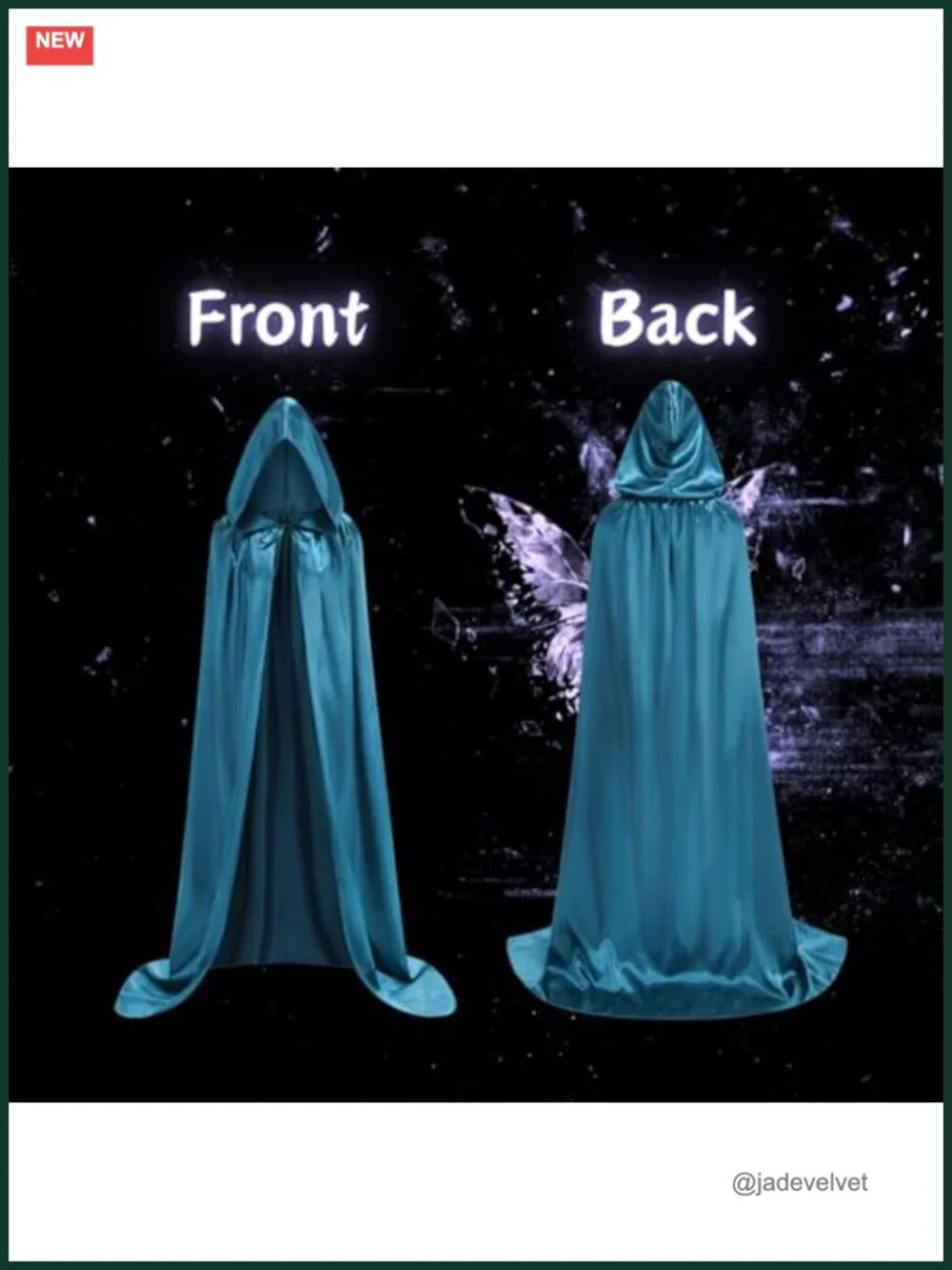 Unisex Adult Hooded Satin Cloak Cape Halloween Cosplay Costume Party